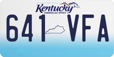KY license plate 641VFA