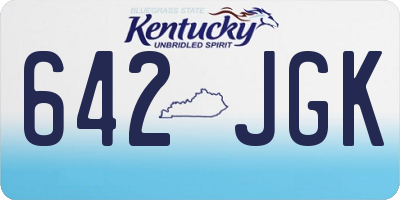 KY license plate 642JGK
