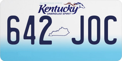 KY license plate 642JOC