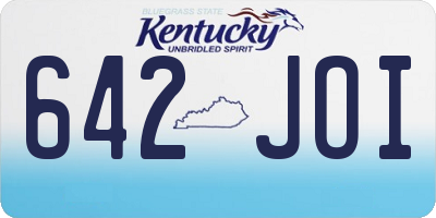 KY license plate 642JOI