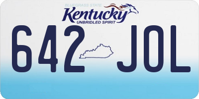 KY license plate 642JOL