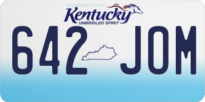 KY license plate 642JOM