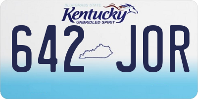 KY license plate 642JOR