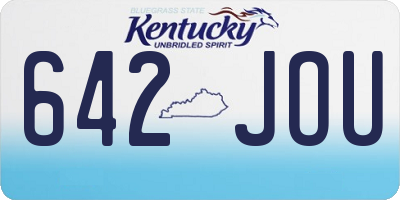 KY license plate 642JOU