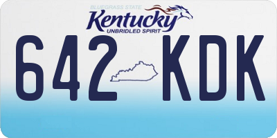 KY license plate 642KDK