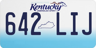 KY license plate 642LIJ