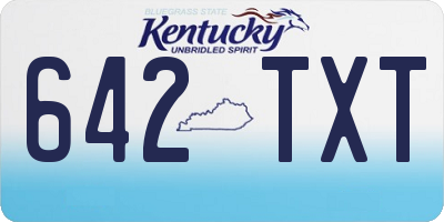 KY license plate 642TXT