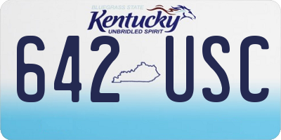KY license plate 642USC