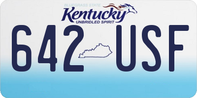 KY license plate 642USF