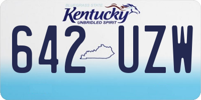 KY license plate 642UZW