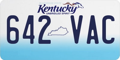 KY license plate 642VAC