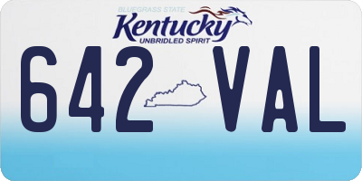 KY license plate 642VAL