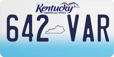 KY license plate 642VAR