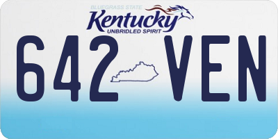 KY license plate 642VEN