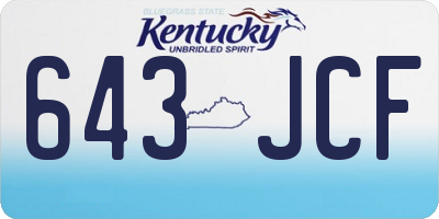 KY license plate 643JCF