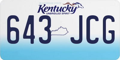 KY license plate 643JCG