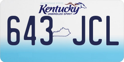 KY license plate 643JCL