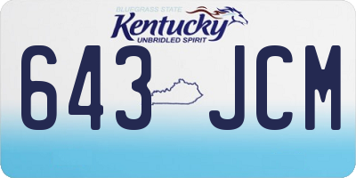 KY license plate 643JCM