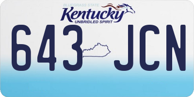 KY license plate 643JCN