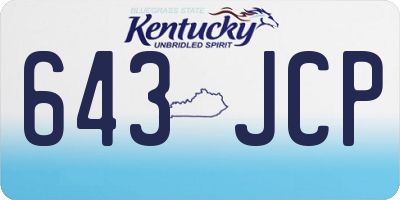 KY license plate 643JCP