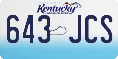 KY license plate 643JCS