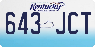 KY license plate 643JCT