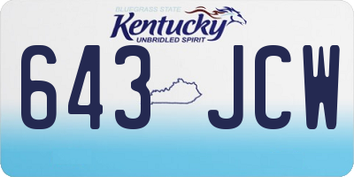 KY license plate 643JCW