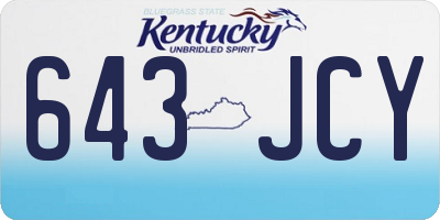KY license plate 643JCY