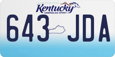 KY license plate 643JDA