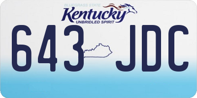 KY license plate 643JDC