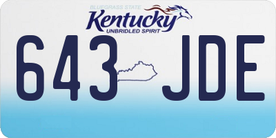 KY license plate 643JDE