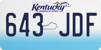 KY license plate 643JDF