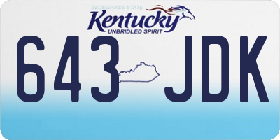 KY license plate 643JDK