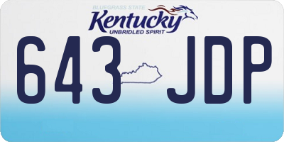 KY license plate 643JDP