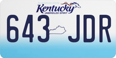 KY license plate 643JDR