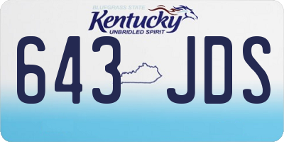 KY license plate 643JDS