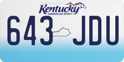 KY license plate 643JDU