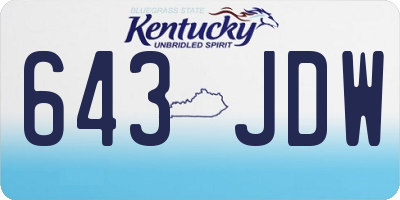 KY license plate 643JDW