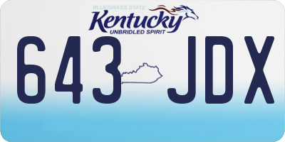 KY license plate 643JDX