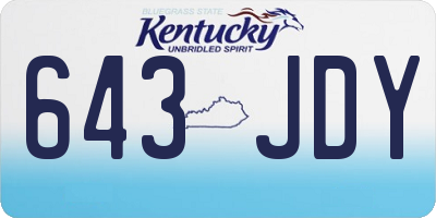 KY license plate 643JDY