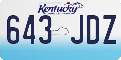 KY license plate 643JDZ