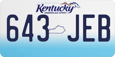 KY license plate 643JEB
