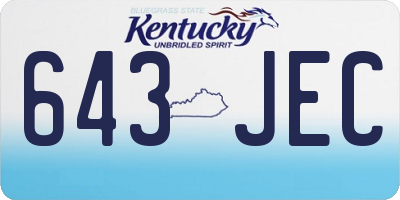 KY license plate 643JEC