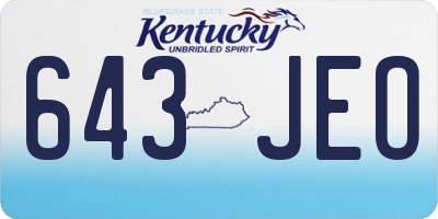 KY license plate 643JEO