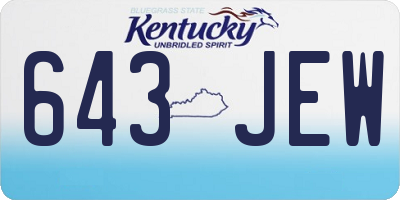 KY license plate 643JEW
