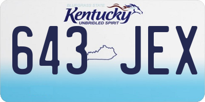KY license plate 643JEX