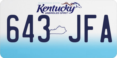 KY license plate 643JFA