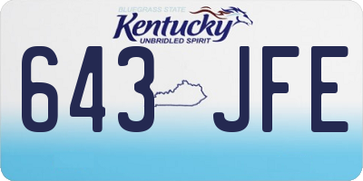 KY license plate 643JFE