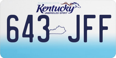 KY license plate 643JFF