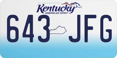 KY license plate 643JFG